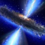 Квазар глазами художника, где астрономы обнаружили огромное количество водного пара. NASA/ESA